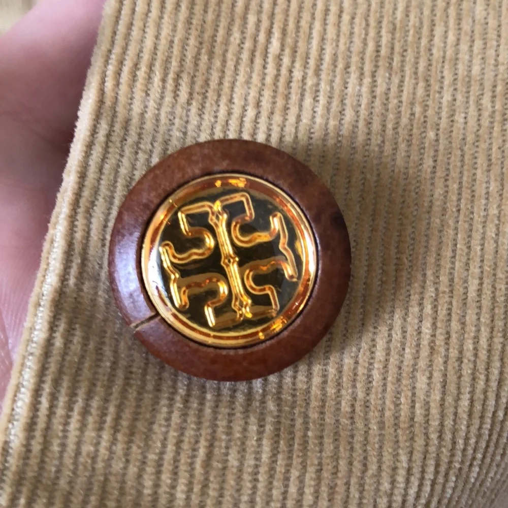 Tory Burch Beige/Tan Corduroy Blazer with 3 Buttons with Logo and Pockets Sz S